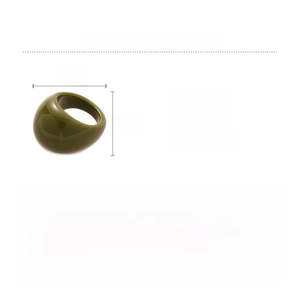 Olive green resin geometric round ring details with size 2.5cm and weight 5.6g info