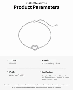 Detailed view of 925 sterling silver heart bracelet with 5A zircon and 18K plating details