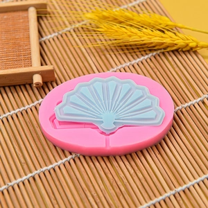 Moule en silicone en forme d'éventail chinois classique pour décorations de gâteaux