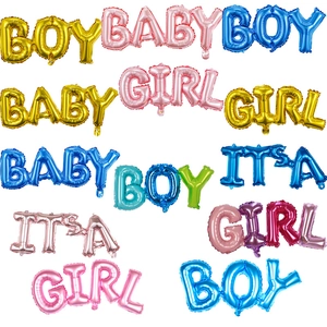 Metallic Cursive Script Letter Foil Balloons Boy Girl Baby Shower Birthday Party Background Wall Decor Aluminum Film