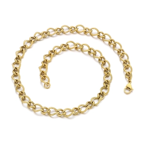 Elegant gold-tone spiral textured chain link bracelet with a secure lobster clasp