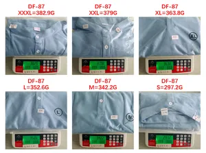 Size and weight comparison chart for men's waffle polo shirts from S to XXXL