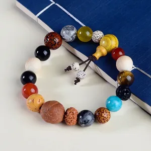 Retro Multi Treasure Bodhi Seed Bracelet For Men Women Zen Wood Agate Stone Beaded Ethnic Prayer Jewelry Bracelet Gift