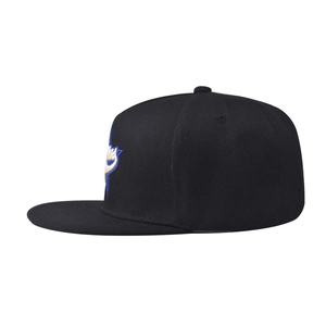 Casquette de baseball snapback noire classique avec broderie Dallas et bord plat