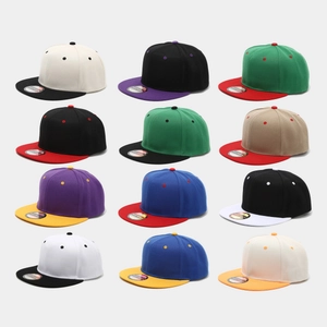 Snapback Hat Flat Brim Hip Hop Color Block Adjustable Polyester Streetwear For Men Women