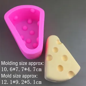 Cheese-shaped silicone mold with finished size 10.6x7.7x4.7cm for DIY candles and soaps