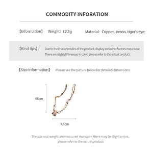 Detailed size specifications for pearl and tiger eye double layer necklace with dimensions