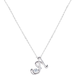 Elegant 925 sterling silver necklace featuring a letter A pendant with a sparkling zircon