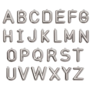 Stainless Steel 3D Balloon Letter Pendant Mirror Polished A-Z Alphabet Charms For DIY Jewelry Making Necklaces