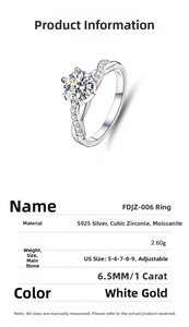 Macro view of S925 sterling silver ring featuring a 1ct moissanite stone and engraving