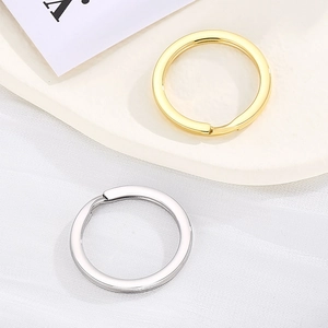 Polished stainless steel key rings in gold and silver finish for DIY accessories