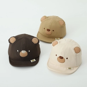 Cappellino Da Baseball Neonato Visiera Morbida Cotone Orecchie D'Orso Ricamo Cappello Sole Carino