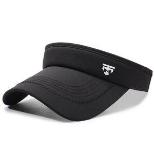Men's breathable black sun visor hat with wide brim for hiking and outdoor sports