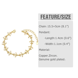 Detail of gold plated airplane bracelet with zircon wings and heart charm adjustment