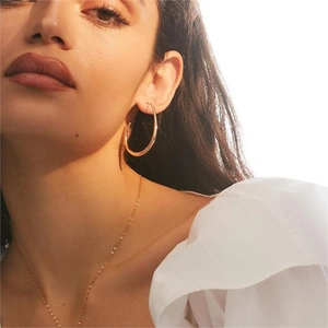 Stainless Steel 18K Gold Plated Hoop Earrings Colorful Enamel Water Drop C Shape Minimalist Geometric Jewelry For Women