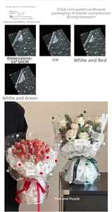 Detail of snowflake pattern waterproof gift wrapping film for strawberry and flower bouquets