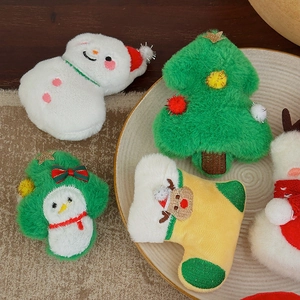Christmas plush charms set featuring snowman, tree and deer patterns for DIY holiday decor