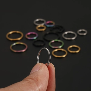 Surgical 316L stainless steel seamless hoop ring for nose and ears in multiple colors