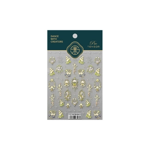 Stickers à ongles muguet TS-3980 avec fleurs blanches et accents verts pour manucure