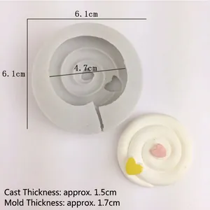 Detailed size specifications of spiral silicone mold for DIY cake and candle crafting
