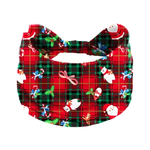 Christmas wide elastic headband with festive Santa Claus and snowman patterns