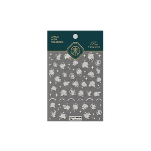 Stickers à ongles en relief 5D avec roses blanches, papillons et éléments d'étoiles (TS-3261)