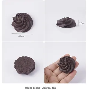 Detailed size guide for 4.2cm realistic chocolate cookie fake food keychain accessory