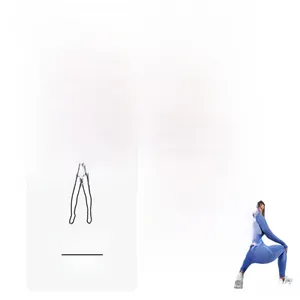 Detailed view showing seamless high-waist peach lift yoga leggings and stretch performance top