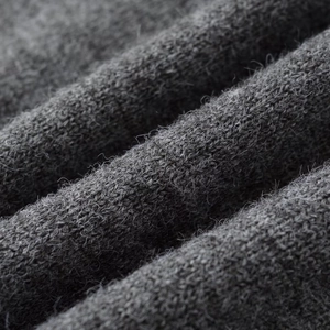 Women's dark grey soft knit short sleeve mini dress with warm wool-blend texture