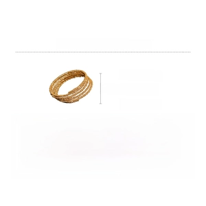 Detail view of 5-layer gold plated beaded bangle showing 6cm diameter and 27.2g weight