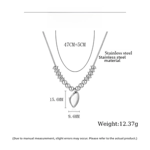 Detailed size specifications for the geometric stainless steel snake chain necklace