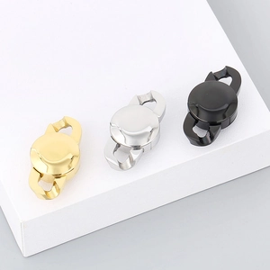 Three magnetic metal clasps in gold, silver, and black for DIY jewelry chain making