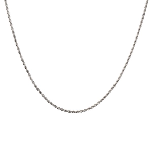 Classic silver stainless steel rope chain necklace for women and men, minimalist style