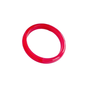 Minimalist translucent rose pink resin bangle bracelet with a smooth polished round finish