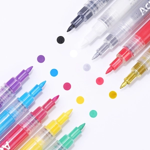 Set of 12 vibrant colors acrylic paint markers for DIY 3D nail art and creative drawing