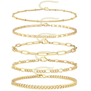 18K Vergoldete Kupferkette Armbänder Für Damen Minimalistische Panzerkette Schlange Figaro Büroklammer Link Mode Schmuck