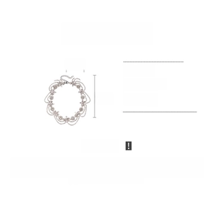 Detailed view of rhinestone flower necklace showing 40cm length and 2.5cm pendant size