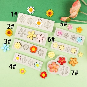 Flower Silicone Fondant Mold Chocolate Gumpaste Cake Decorating DIY Sugarcraft Tool Flexible Sunflower Daisy Rose