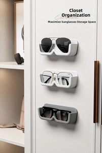Vertical wall-mounted glasses organizers for sunglasses and eyewear storage