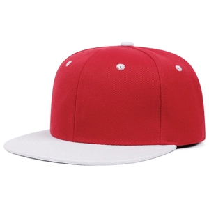 Casquette baseball snapback bicolore rouge et blanc avec visière plate style hiphop