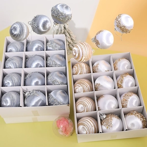 Detailed view of luxury 6cm silk fabric Christmas balls with hand-stitched sequins and beads