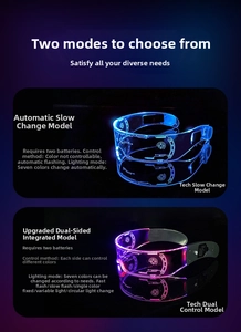Dual control LED cyberpunk glasses with seven colors and multiple flashing light modes
