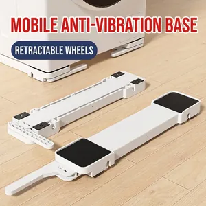 Adjustable Washing Machine Base Movable Refrigerator Stand Rollers Plastic Metal Anti Slip Heavy Duty Appliance Bracket