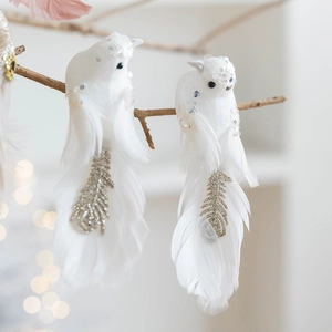 Decoración de Árbol de Navidad Pájaros de Espuma de Plumas Con Brillo Lentejuelas para Fiesta de Navidad Decoración de Hogar Festiva