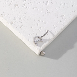 Stainless Steel Zirconia Crescent Moon Belly Button Ring Sexy Body Piercing Jewelry For Women Fashion Navel Nail Accessory