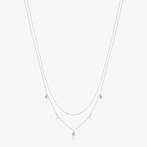 Collier Double Couche En Moissanite Argent Sterling 925 Pour Femme Élégante Chaîne De Clavicule Bijoux