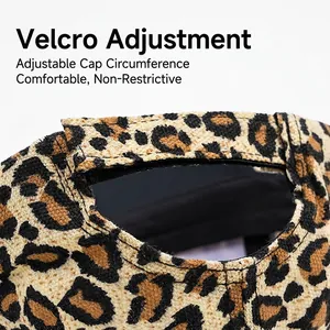 Retro leopard print baseball cap with adjustable velcro strap for a perfect fit