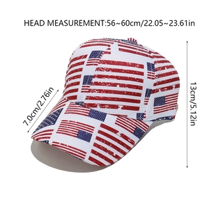 Guida alle taglie dettagliata del berretto bandiera americana, misura testa 56-60cm