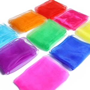60x60cm solid color chiffon square scarves in vibrant candy colors for dance performances