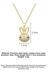 Guide des tailles détaillé pour un collier lapin doré avec dimensions 2,5 cm x 1,5 cm